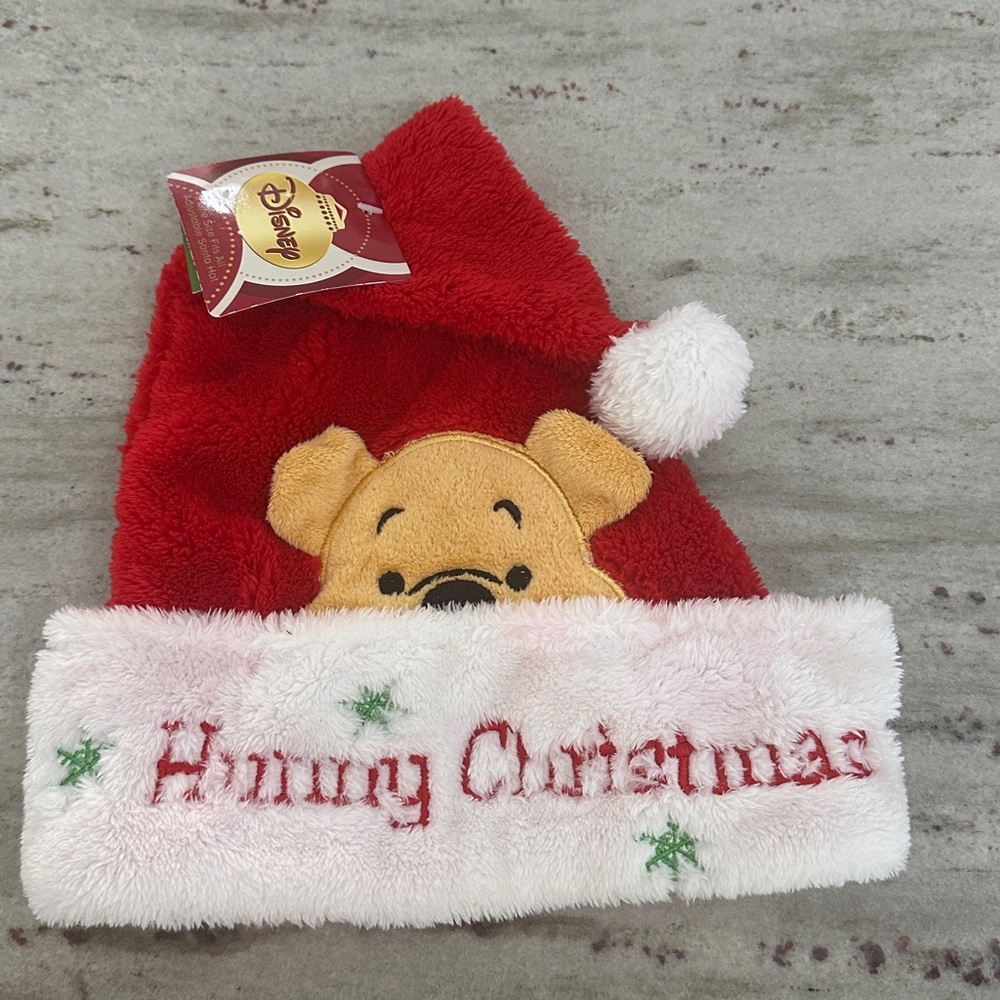 Vintage DanDee Disney Winnie The Pooh Plush Santa Hunny Christmas Hat Youth